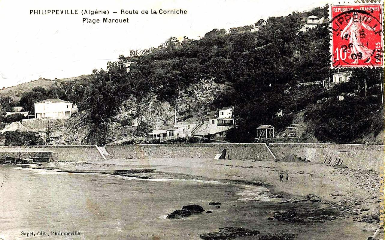 Philippeville - Route de la Corniche - Plage Marquet -1909jpg.jpg